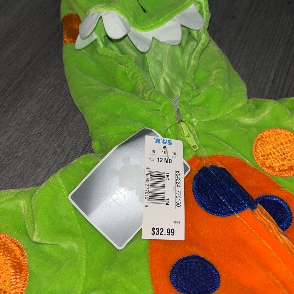 Green and Orange Dinosaur Costume for Toddlers (12 months)